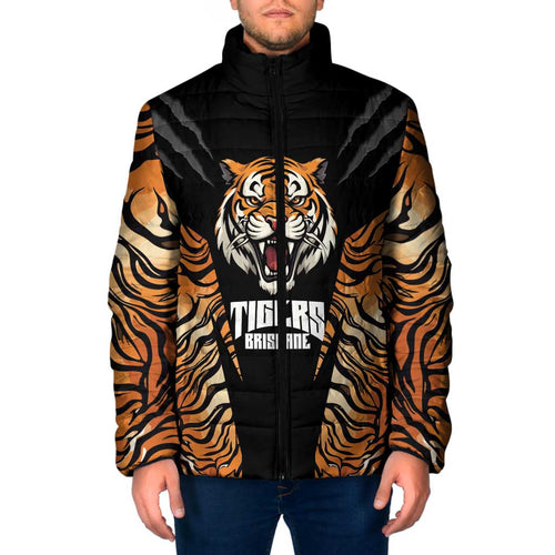 Brisbane Rugby Custom Padded Jacket Go Tigers Skin Pattern - Aussie Hoodie