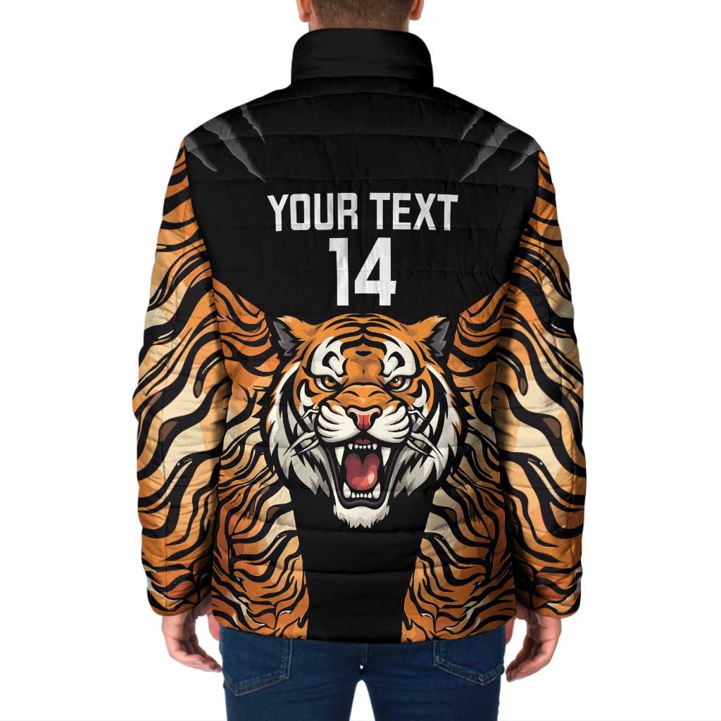 Brisbane Rugby Custom Padded Jacket Go Tigers Skin Pattern - Aussie Hoodie