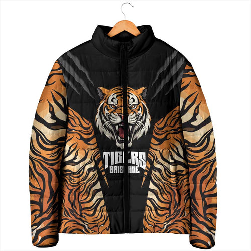 Brisbane Rugby Custom Padded Jacket Go Tigers Skin Pattern - Aussie Hoodie