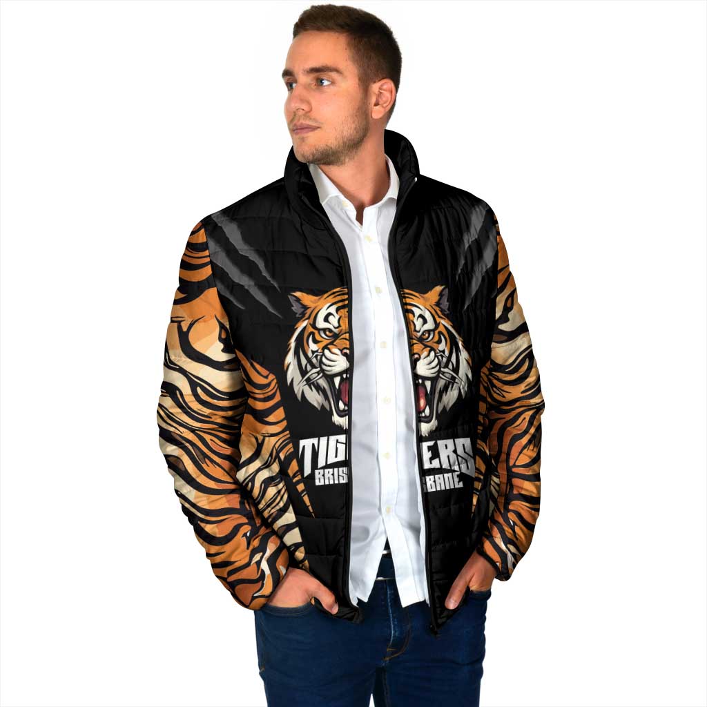 Brisbane Rugby Custom Padded Jacket Go Tigers Skin Pattern - Aussie Hoodie