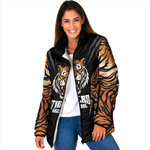 Brisbane Rugby Custom Padded Jacket Go Tigers Skin Pattern - Aussie Hoodie