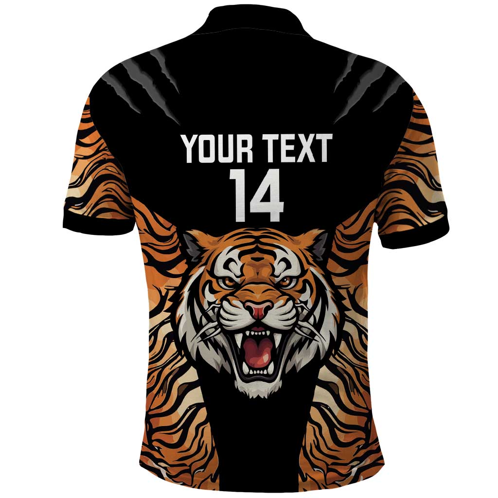 Brisbane Rugby Custom Polo Shirt Go Tigers Skin Pattern - Aussie Hoodie