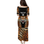Brisbane Rugby Custom Puletasi Go Tigers Skin Pattern - Aussie Hoodie