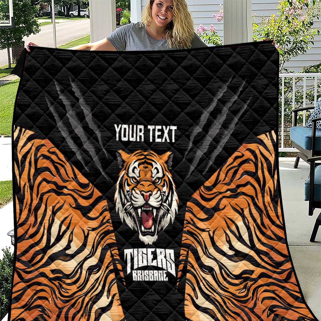 Brisbane Rugby Custom Quilt Go Tigers Skin Pattern - Aussie Hoodie