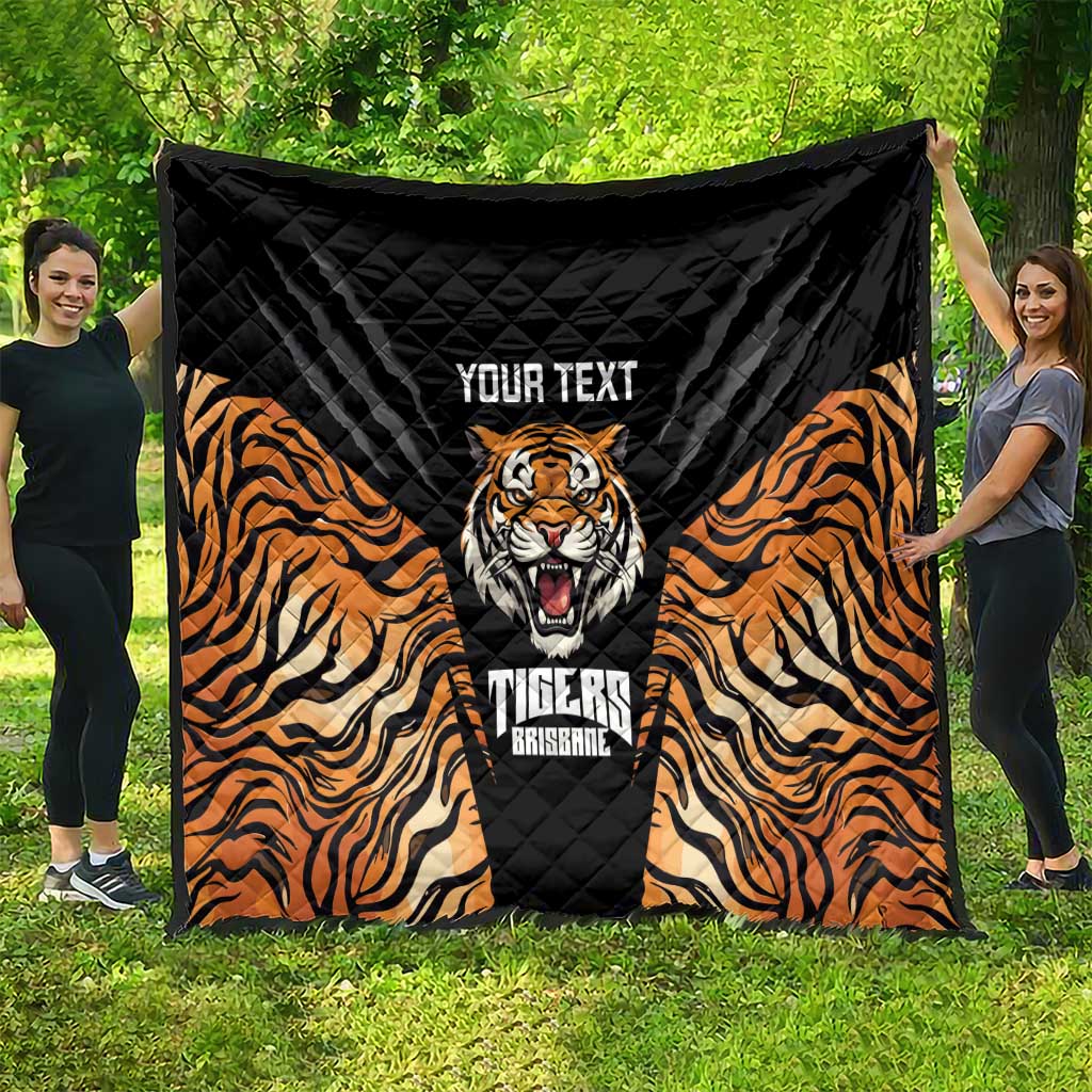 Brisbane Rugby Custom Quilt Go Tigers Skin Pattern - Aussie Hoodie