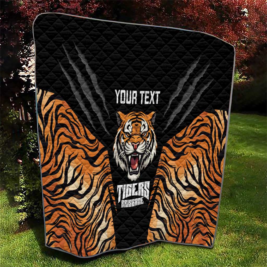 Brisbane Rugby Custom Quilt Go Tigers Skin Pattern - Aussie Hoodie