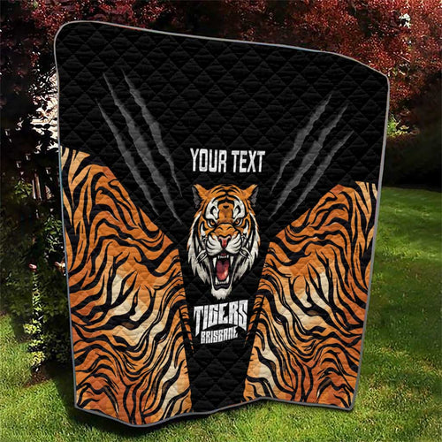 Brisbane Rugby Custom Quilt Go Tigers Skin Pattern - Aussie Hoodie