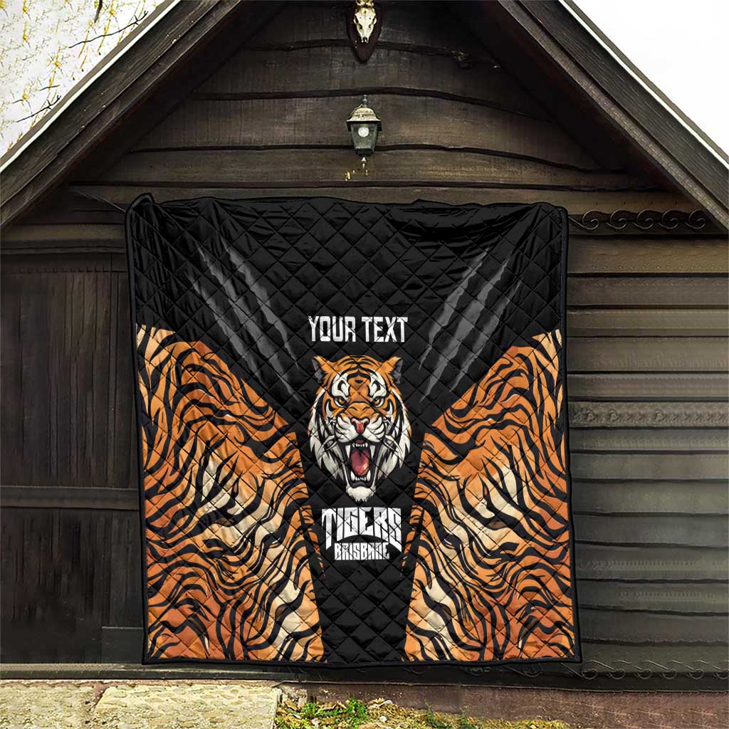 Brisbane Rugby Custom Quilt Go Tigers Skin Pattern - Aussie Hoodie