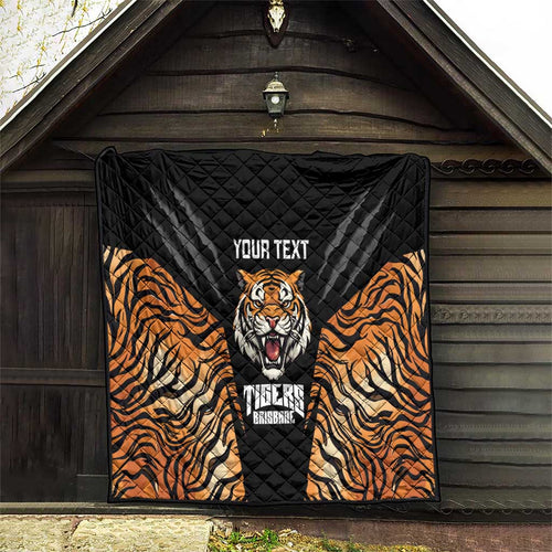 Brisbane Rugby Custom Quilt Go Tigers Skin Pattern - Aussie Hoodie