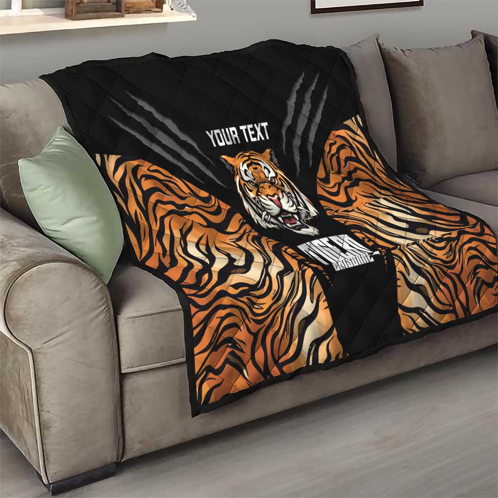 Brisbane Rugby Custom Quilt Go Tigers Skin Pattern - Aussie Hoodie