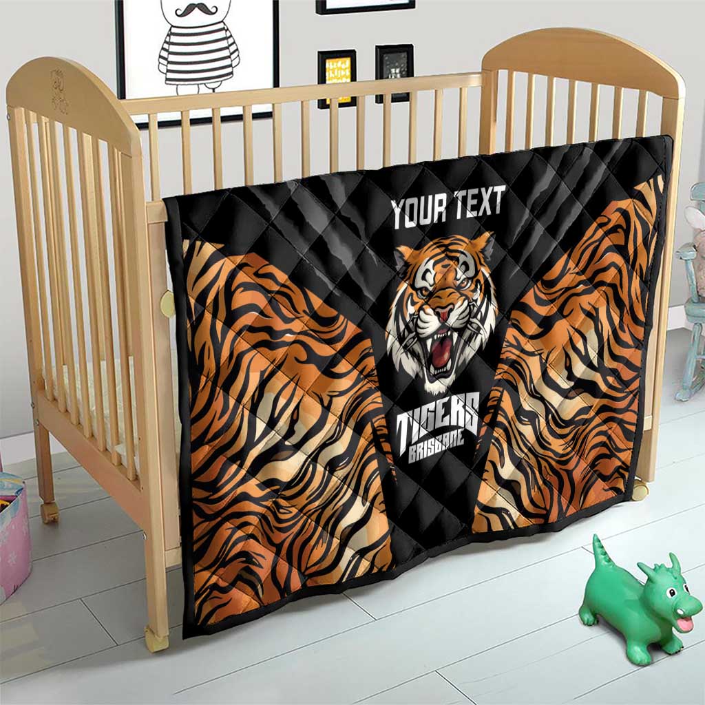 Brisbane Rugby Custom Quilt Go Tigers Skin Pattern - Aussie Hoodie