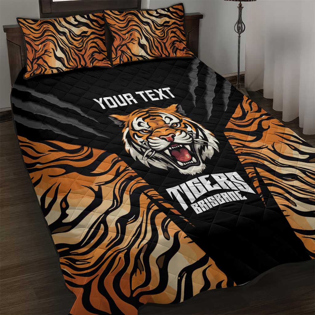 Brisbane Rugby Custom Quilt Bed Set Go Tigers Skin Pattern - Aussie Hoodie
