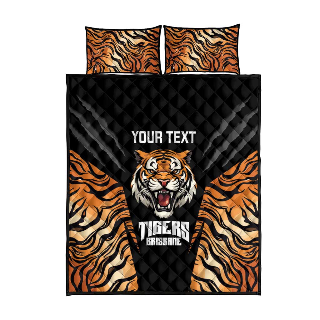 Brisbane Rugby Custom Quilt Bed Set Go Tigers Skin Pattern - Aussie Hoodie