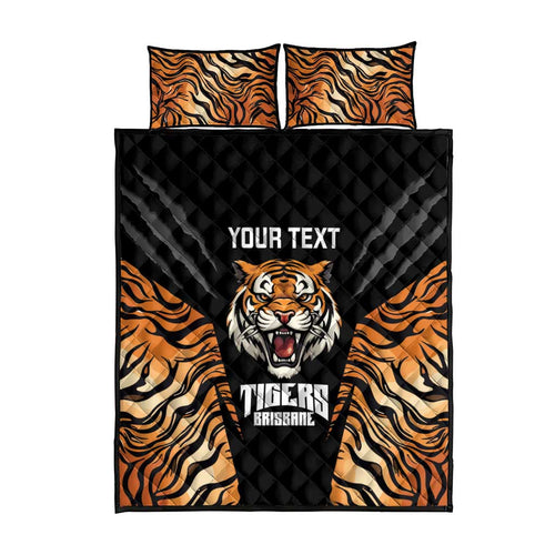 Brisbane Rugby Custom Quilt Bed Set Go Tigers Skin Pattern - Aussie Hoodie