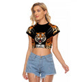 Brisbane Rugby Custom Raglan Cropped T Shirt Go Tigers Skin Pattern - Aussie Hoodie