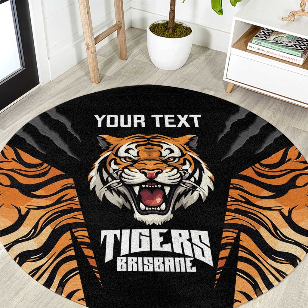 Brisbane Rugby Custom Round Carpet Go Tigers Skin Pattern - Aussie Hoodie