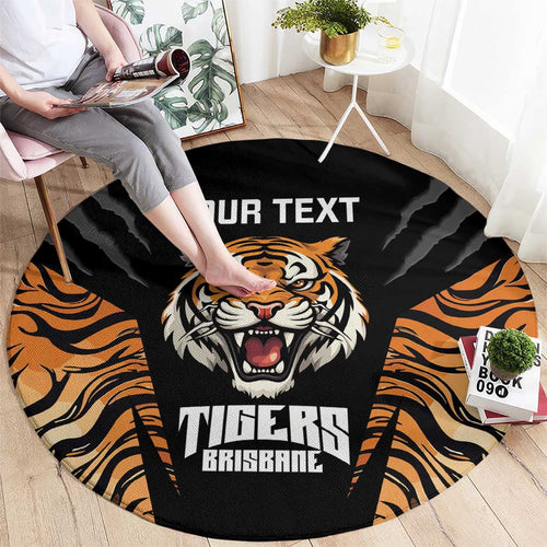 Brisbane Rugby Custom Round Carpet Go Tigers Skin Pattern - Aussie Hoodie