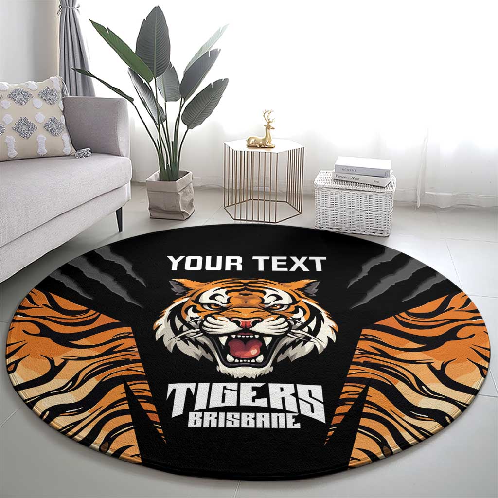 Brisbane Rugby Custom Round Carpet Go Tigers Skin Pattern - Aussie Hoodie