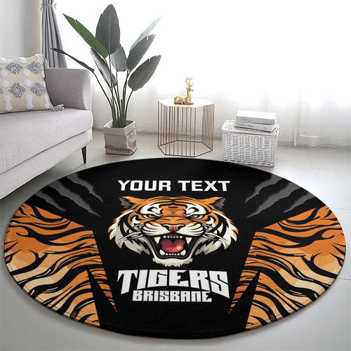 Brisbane Rugby Custom Round Carpet Go Tigers Skin Pattern - Aussie Hoodie