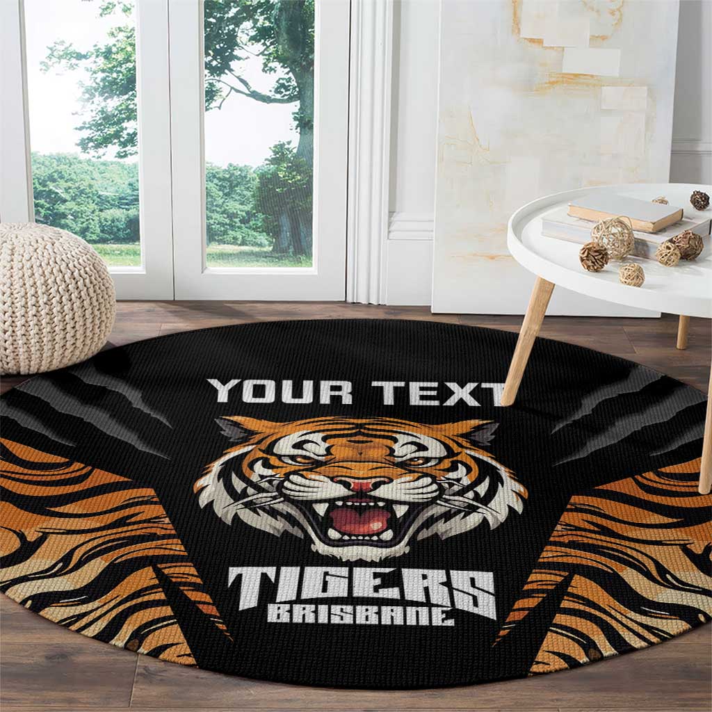 Brisbane Rugby Custom Round Carpet Go Tigers Skin Pattern - Aussie Hoodie