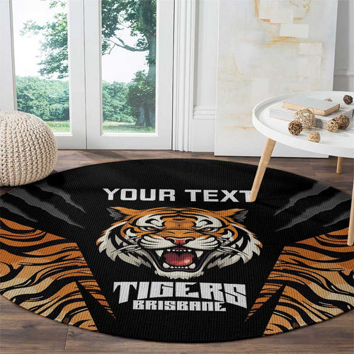 Brisbane Rugby Custom Round Carpet Go Tigers Skin Pattern - Aussie Hoodie