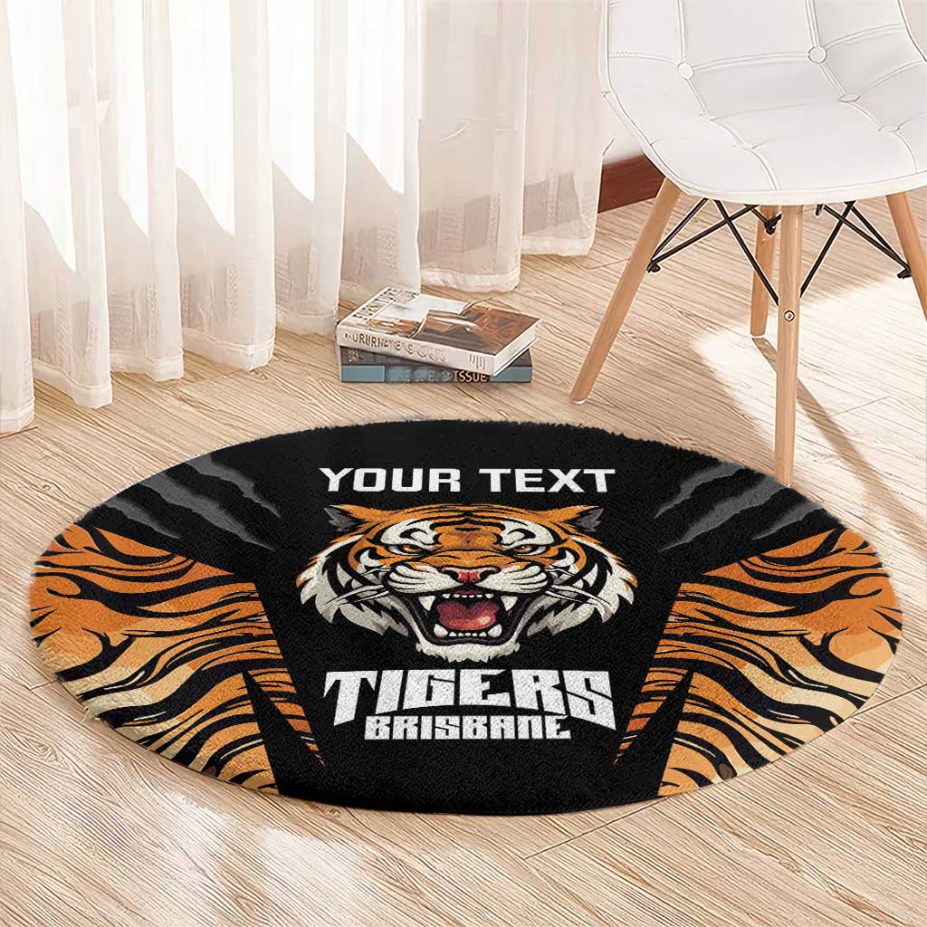 Brisbane Rugby Custom Round Carpet Go Tigers Skin Pattern - Aussie Hoodie