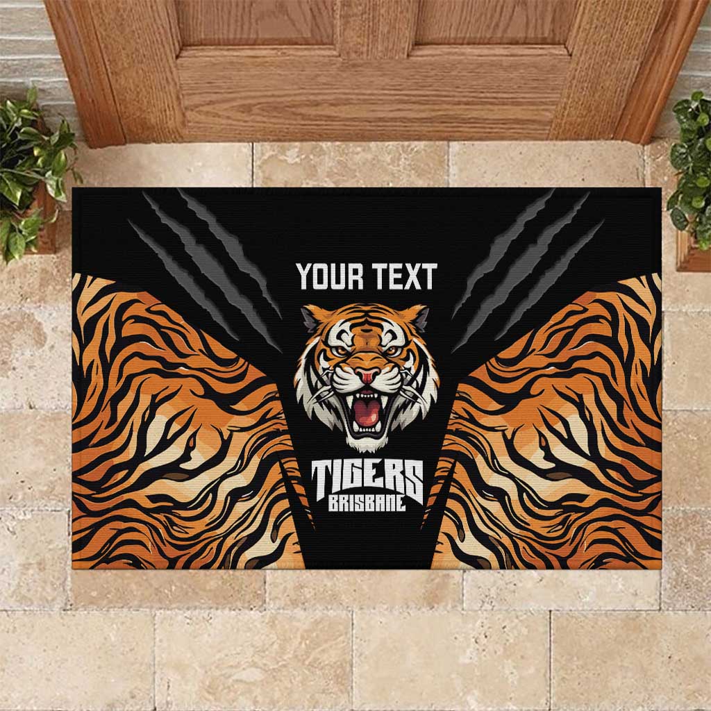 Brisbane Rugby Custom Rubber Doormat Go Tigers Skin Pattern - Aussie Hoodie