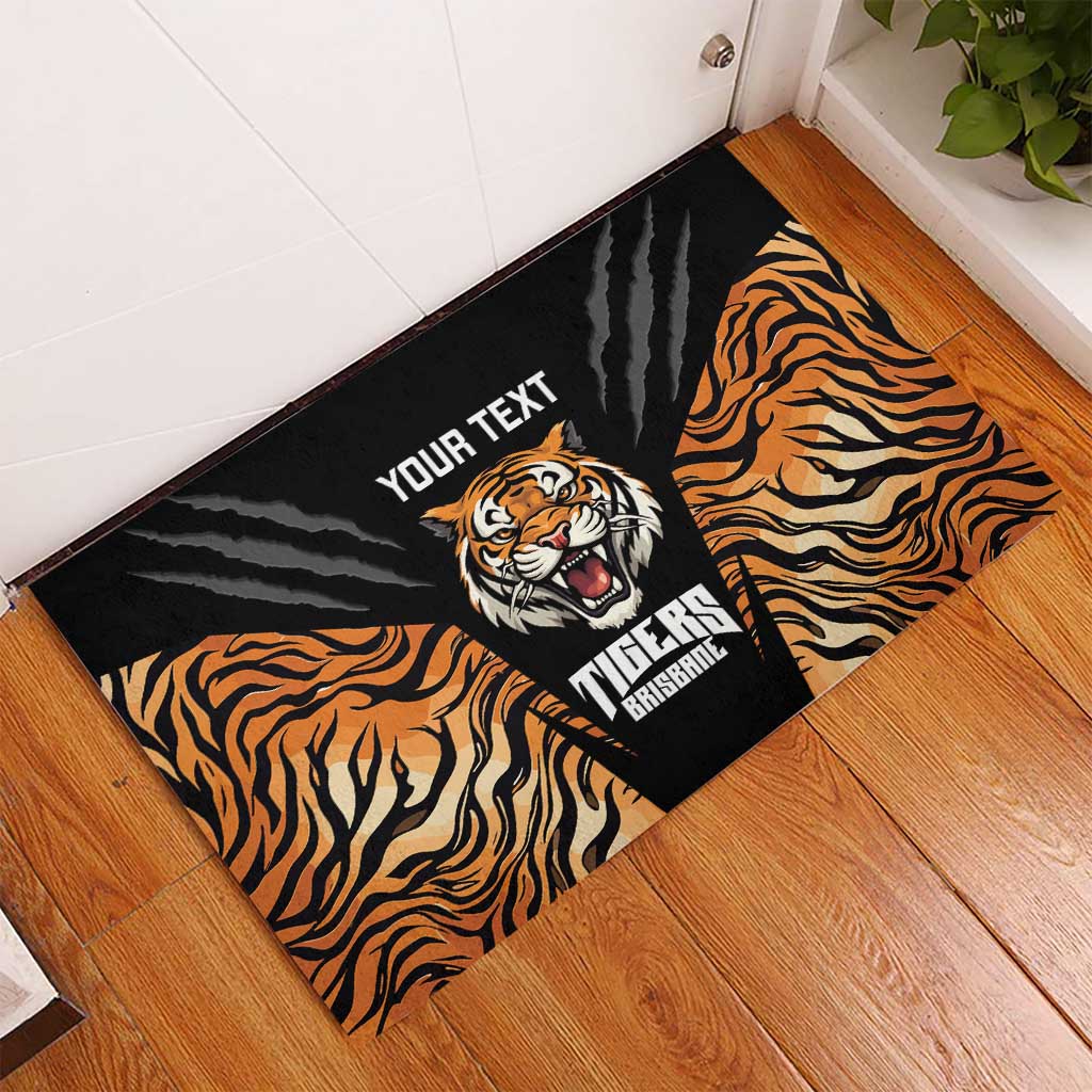 Brisbane Rugby Custom Rubber Doormat Go Tigers Skin Pattern - Aussie Hoodie