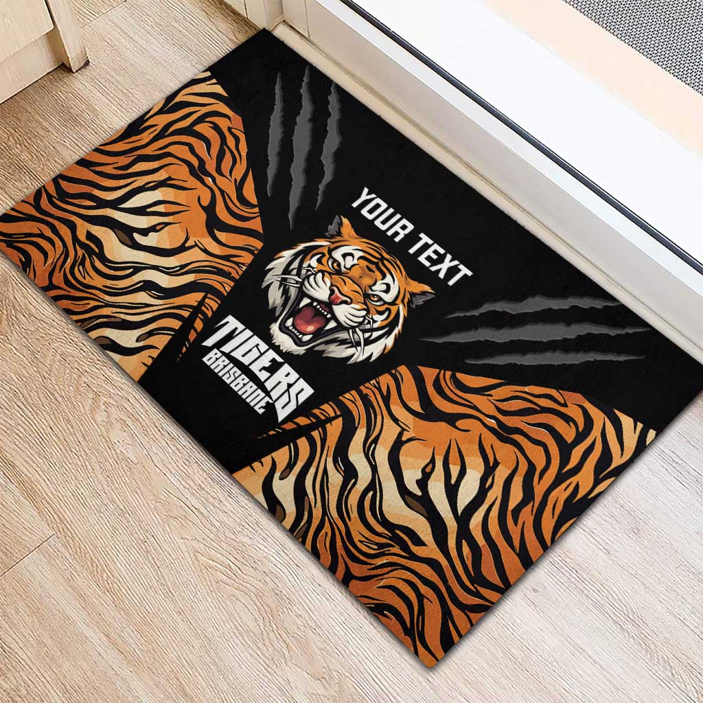 Brisbane Rugby Custom Rubber Doormat Go Tigers Skin Pattern - Aussie Hoodie