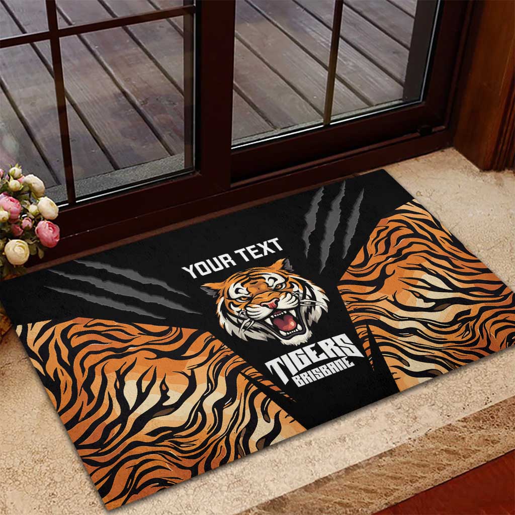 Brisbane Rugby Custom Rubber Doormat Go Tigers Skin Pattern - Aussie Hoodie