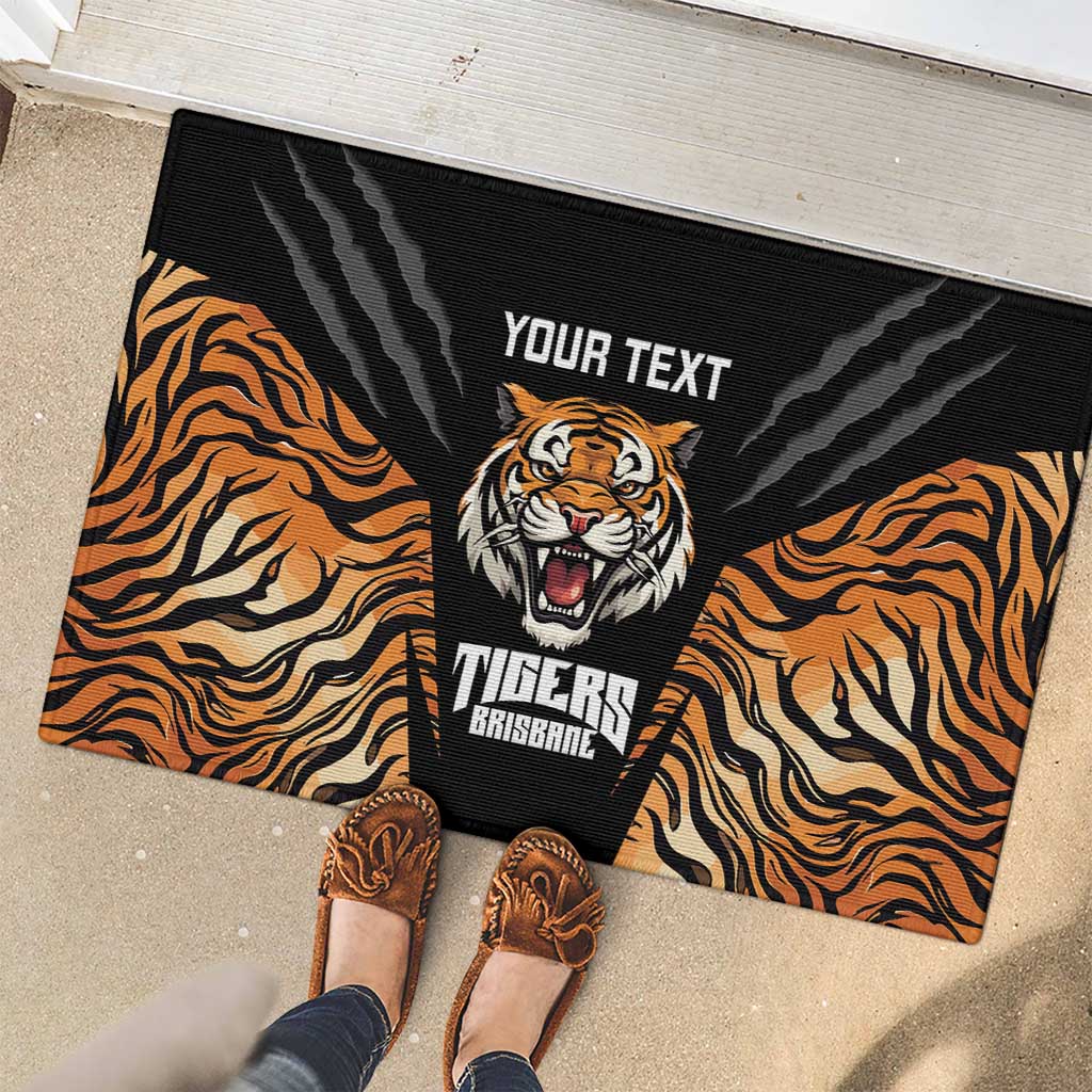 Brisbane Rugby Custom Rubber Doormat Go Tigers Skin Pattern - Aussie Hoodie