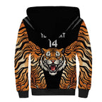 Brisbane Rugby Custom Sherpa Hoodie Go Tigers Skin Pattern - Aussie Hoodie