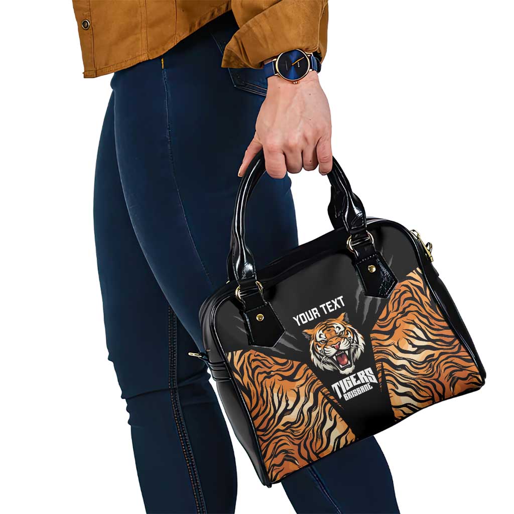 Brisbane Rugby Custom Shoulder Handbag Go Tigers Skin Pattern - Aussie Hoodie