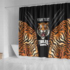 Brisbane Rugby Custom Shower Curtain Go Tigers Skin Pattern - Aussie Hoodie