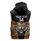 Brisbane Rugby Custom Sleeveless Hoodie Go Tigers Skin Pattern - Aussie Hoodie