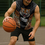 Brisbane Rugby Custom Sleeveless Hoodie Go Tigers Skin Pattern - Aussie Hoodie