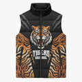 Brisbane Rugby Custom Sleeveless Puffer Jacket Go Tigers Skin Pattern - Aussie Hoodie