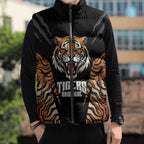 Brisbane Rugby Custom Sleeveless Puffer Jacket Go Tigers Skin Pattern - Aussie Hoodie