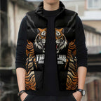 Brisbane Rugby Custom Sleeveless Puffer Jacket Go Tigers Skin Pattern - Aussie Hoodie
