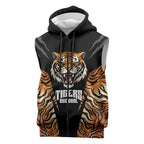 Brisbane Rugby Custom Sleeveless Zip Hoodie Go Tigers Skin Pattern LT14