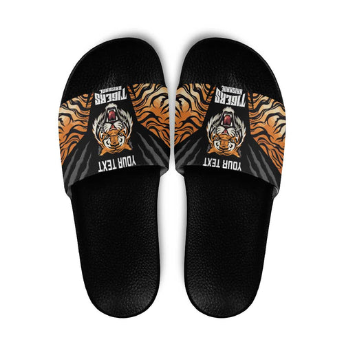 Brisbane Rugby Custom Slide Sandals Go Tigers Skin Pattern - Aussie Hoodie