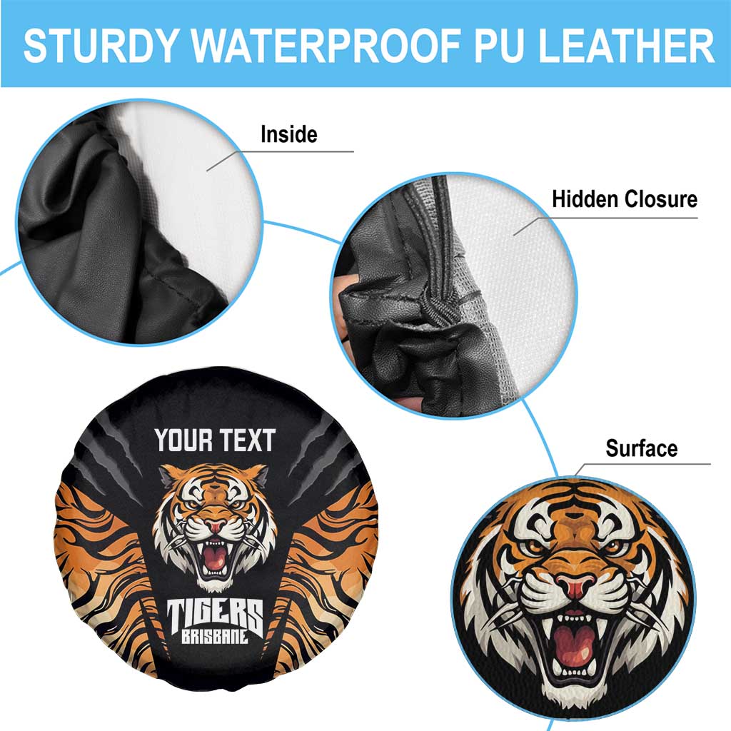Brisbane Rugby Custom Spare Tire Cover Go Tigers Skin Pattern - Aussie Hoodie