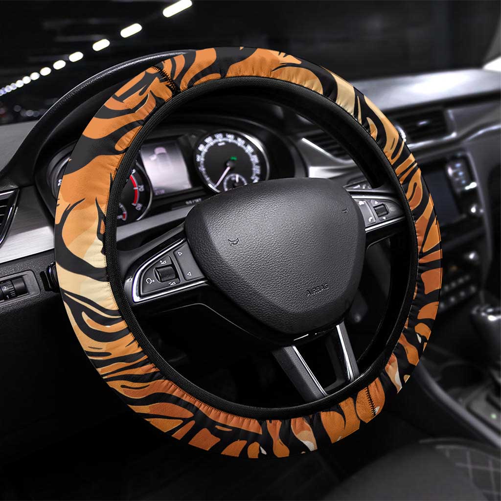 Brisbane Rugby Steering Wheel Cover Go Tigers Skin Pattern - Aussie Hoodie