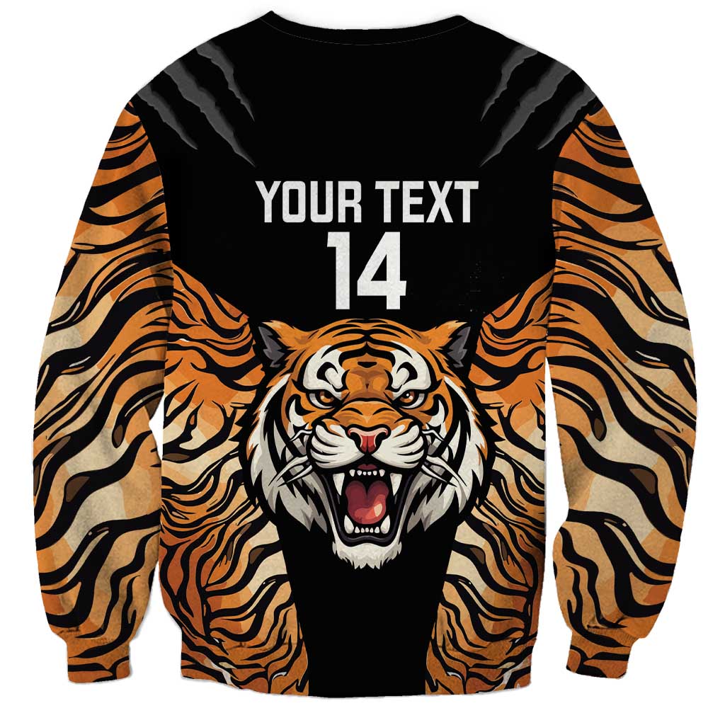 Brisbane Rugby Custom Sweatshirt Go Tigers Skin Pattern - Aussie Hoodie
