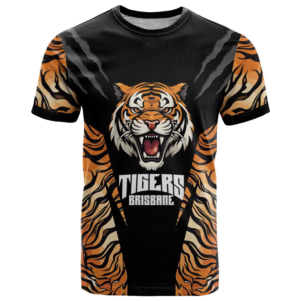 Brisbane Rugby Custom T Shirt Go Tigers Skin Pattern - Aussie Hoodie