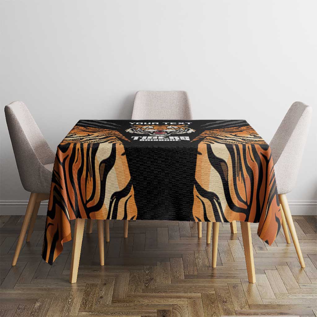 Brisbane Rugby Custom Tablecloth Go Tigers Skin Pattern - Aussie Hoodie