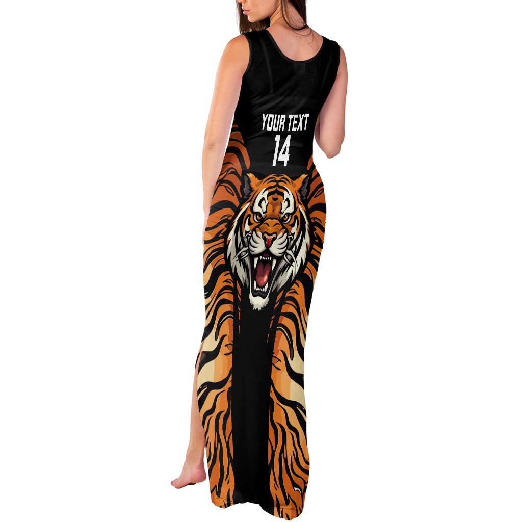 Brisbane Rugby Custom Tank Maxi Dress Go Tigers Skin Pattern - Aussie Hoodie