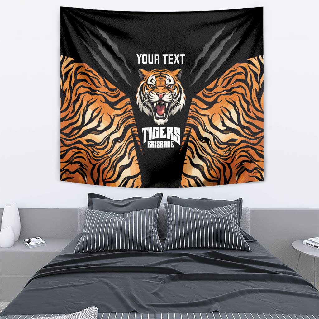 Brisbane Rugby Custom Tapestry Go Tigers Skin Pattern - Aussie Hoodie