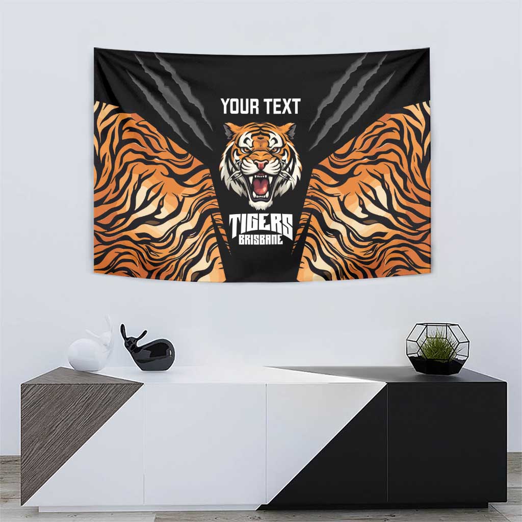 Brisbane Rugby Custom Tapestry Go Tigers Skin Pattern - Aussie Hoodie