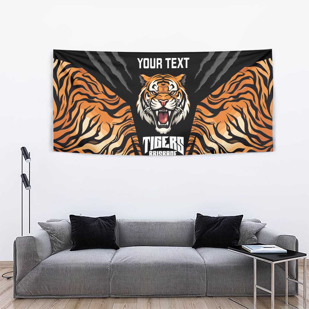 Brisbane Rugby Custom Tapestry Go Tigers Skin Pattern - Aussie Hoodie